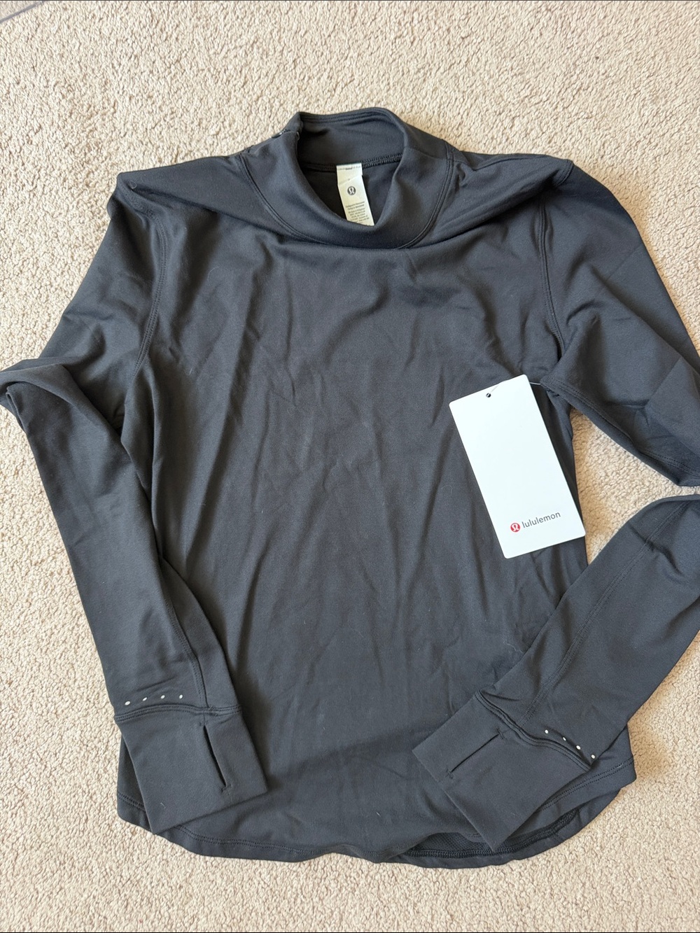 lululemon athletica beautiful Women's Long-Sleeve Mock Neck Top — Black NWT
